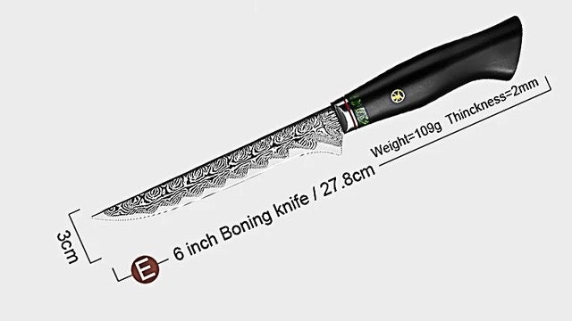 6-inch Hand Forged Damascus Boning Knife
